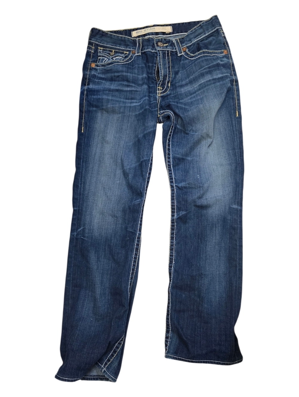 Big Star Women’s Indigo Midrise Straight Jeans, Size 36R